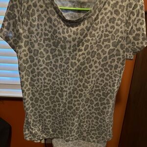Zoe + Liv Charcoal Leopard Print Short Sleeve Top
